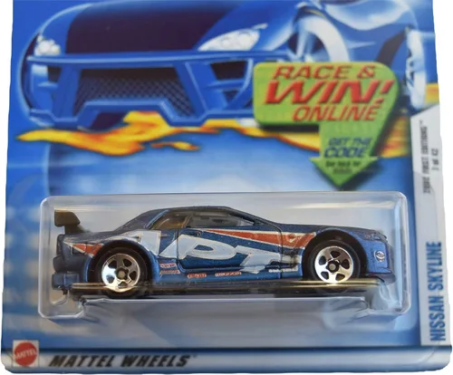 Vista 2 de Hot Wheels 2002 Primeras ediciones 7/42 Nissan Skyline #19, Azul