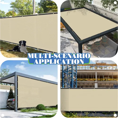 Vista 2 de ECOOPTS Valla de privacidad de 6'x12' para cerca exterior con ojales de cobre, apta para cercas comerciales y jardines residenciales al aire libre