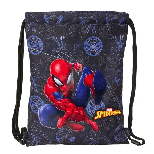 Vista 2 de Bolsa Mochila con Cuerdas Spider-Man Attack Negro 26 x 34 x 1 cm
