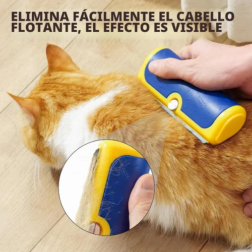 Vista 3 de Cepillo para perros para desprendimiento, pelo corto, azul y Azul y Amarillo