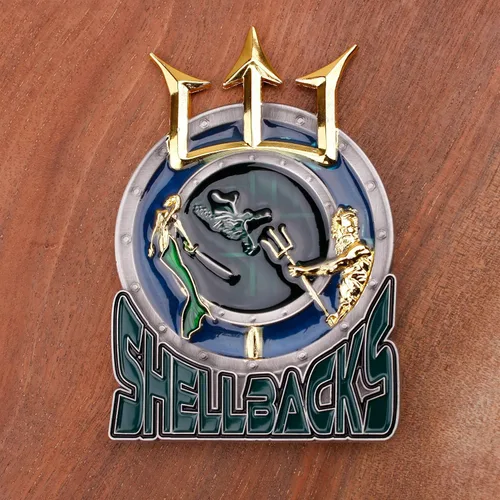 Vista 6 de Moneda de desafío Shellback – Moneda de Shellbacks Militar Unreal – Diseñada por veteranos militares