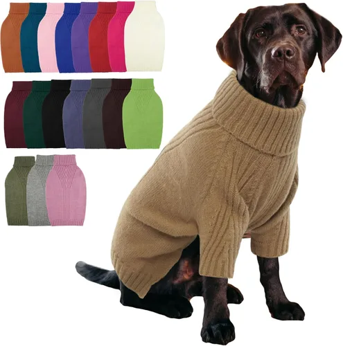 Vista 83 de IECOii Suéter de perro salchicha de cuello alto para perros pequeños, medianos y hembras, elástico y transpirable, abrigo de punto cálido, para Negro