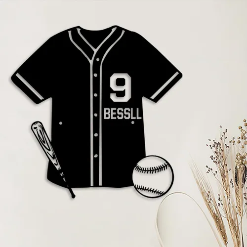 Vista 2 de Letrero de metal de jersey deportivo personalizado con luz LED, nombre y número personalizado, letrero de neón con nombre personalizado, decoración