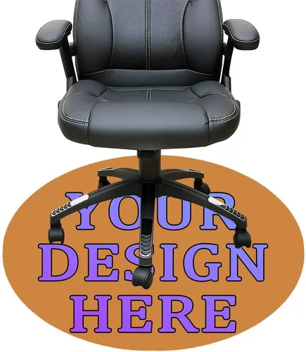 Vista 119 de Tapete redondo personalizado para silla de escritorio de oficina, diseño de tu propio logotipo de foto, texto, alfombrillas circulares