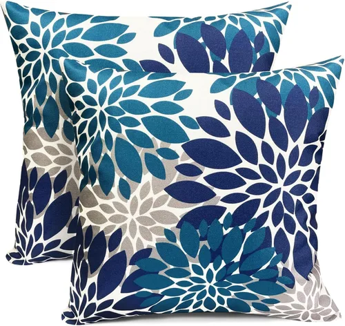 Vista 20 de Juego de 2 fundas de almohada decorativas negras boho 16x16 pulgadas, fundas de almohada de lino modernas estilo bohemia campestre para exteriores