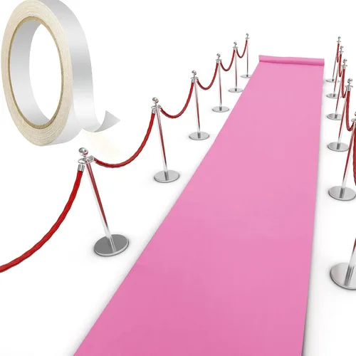 Vista 14 de Shappy Alfombra negra para fiesta, 55 GSM de grosor con cinta de alfombra, alfombra de pasillo para Halloween, graduado, boda, fiesta, pista