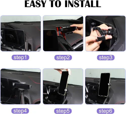 Vista 5 de Soporte de teléfono compatible con Chevrolet Corvette C8 2020-2025, C8 Accessories Soporte de teléfono de coche (estilo A)