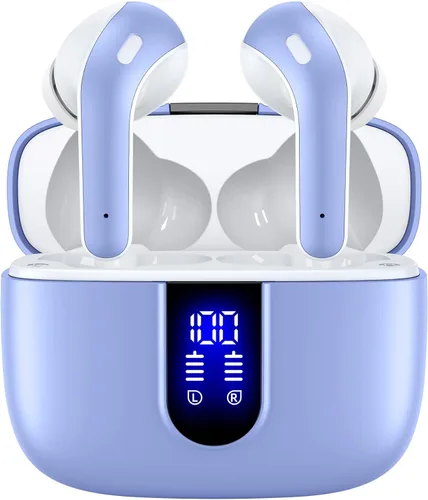 Vista 17 de TAGRY Auriculares Bluetooth Verdaderamente Inalámbricos Auriculares 60H Reproducción Pantalla LED de Energía Audífonos con Estuche de Carga