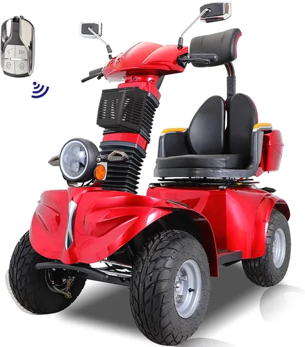 Vista 11 de Scooter de movilidad para adultos, carrito de golf eléctrico de alta resistencia, con 4 ruedas, para personas mayores, potente batería con caja