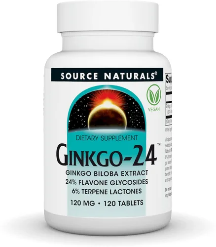 Vista 6 de Source Naturals Ginkgo-24 - Extracto de planta de ginkgo biloba, 120 mg - 60 tabletas