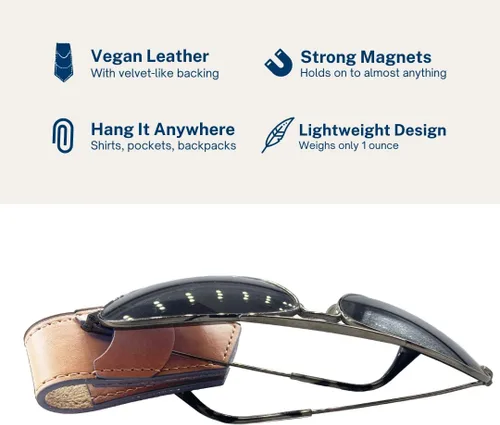 Vista 3 de Soporte magnético para gafas de sol, gafas/uso en el cuello de la camisa, mochila, bolso, bolsa