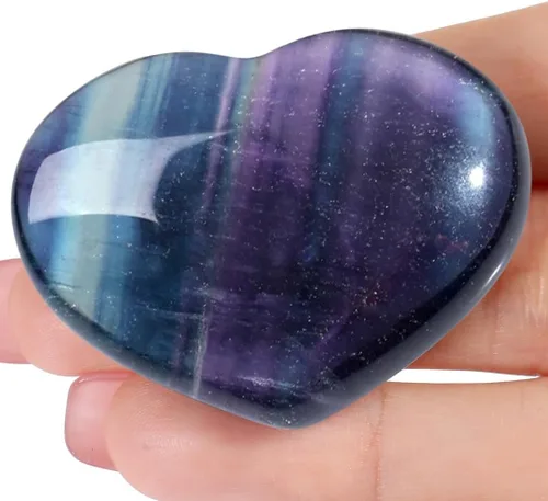 Vista 10 de MAIBAOTA 45 mm Cristal Corazón de Roca Piedra Grande Cristales de Sanación Regalos para Mujeres Piedra Natural Reiki Gema Pulida Rocas