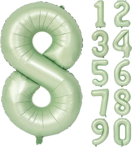 Vista 237 de Globos de 40 pulgadas con números de caramelo, papel de aluminio de helio, globos de látex de Mylar para fiesta de cumpleaños, decoración digital 0