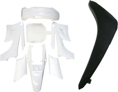 Vista 9 de Kit de carenado de plástico, piezas de guardabarros y asiento negro para Apollo 110cc 125cc 150cc Pit Dirt Bike (4naranja + 3blanco)