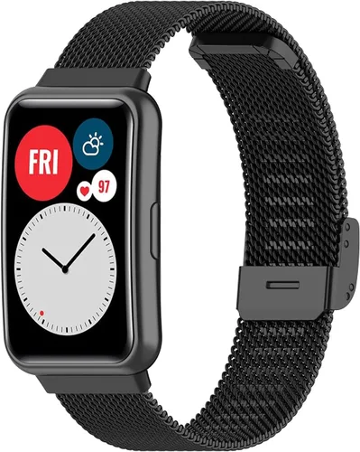 Vista 5 de Senter Correa de repuesto de acero inoxidable para reloj inteligente Huawei Watch Fit