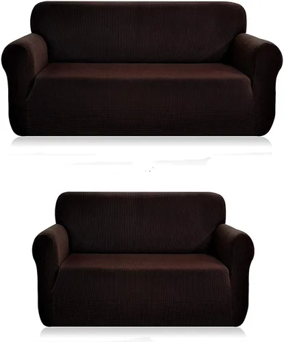 Vista 4 de Luxury Home Juego de fundas protectoras para sofá, elastano elástico, antideslizante, para muebles de 3/2 cojines