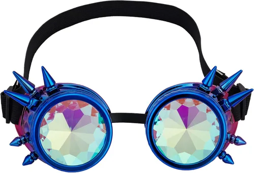 Vista 77 de Gafas caleidoscopio para raves trippy psicodélico steampunk con lentes de cristal de difracción de prisma arcoíris