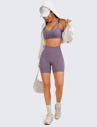 Vista 3 de CRZ YOGA Brasier para deportes de bajo impacto para mujer con tirantes sin varillas acolchado Yoga Bra Tops