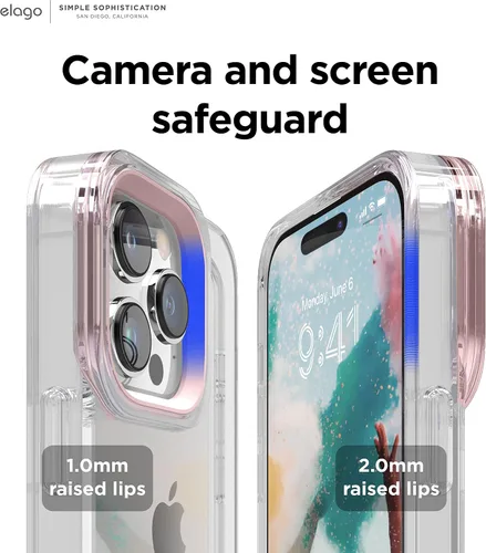 Vista 4 de elago Funda Glide Armor diseñada para iPhone 14 Pro Max, protección contra caídas, funda protectora de TPU a prueba de golpes, piezas mejoradas a