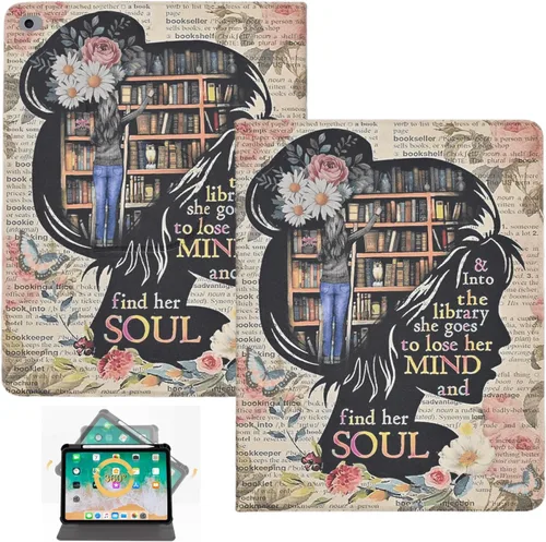 Vista 12 de Funda giratoria para iPad 6ª 5ª generación de 9.7 pulgadas, modelo 2018/2017, piel sintética ligera, con soporte protector giratorio de 360 grados