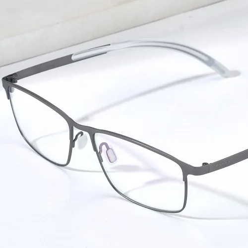 Vista 2 de FONEX Marco de gafas de titanio, marco cuadrado de lentes ópticos de miopía para hombre 8521