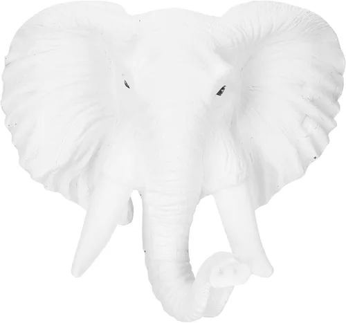 Vista 10 de Luxshiny Decoración de pared de cabeza de elefante, escultura de animales 3D, resina para colgar en la pared, arte africano de vida silvestre