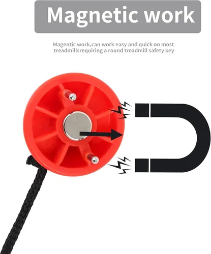 Vista 3 de Cerradura magnética de seguridad compatible con cinta de correr Nordic-Track/FreeMotion/Proform, interruptor de parada de emergencia universal