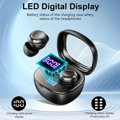 Vista 7 de Auriculares inalámbricos, auriculares inalámbricos Bluetooth 5.4 2026 A-Elegant Negro