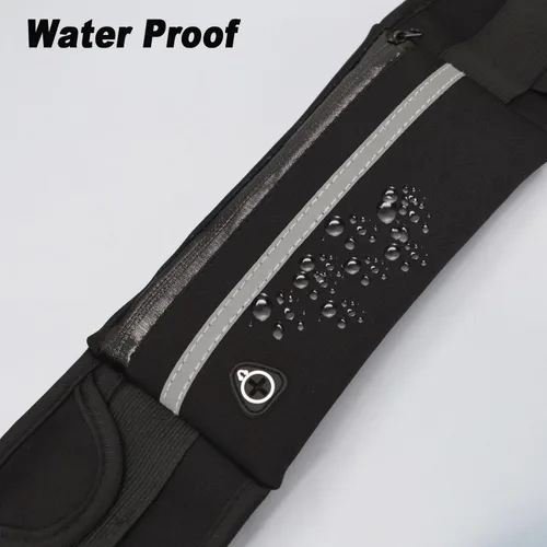 Vista 7 de Riñonera de cinturón para correr,Riñonera resistente al agua,Bolsa ajustable para correr, Negro -, Sencillo Rojo rosa
