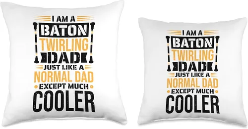 Vista 3 de Baton Twirler Father & Majorette Twirl Dancer Like A Normal Dad, Baton - Almohada giratoria, 16 x 16 pulgadas, multicolor