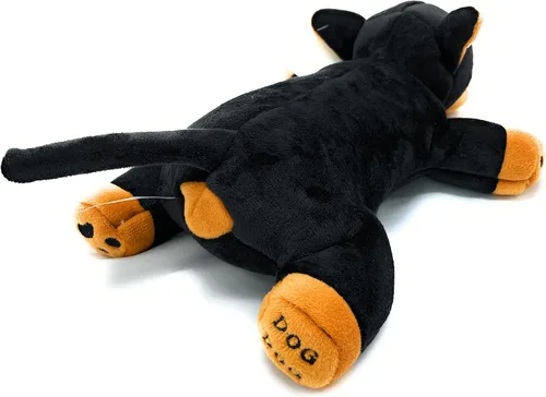 Vista 8 de Dogdog - Juguete de peluche negro y marrón para perro Doberman con orejas puntiagudas
