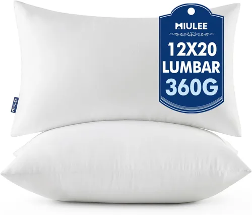 Vista 14 de MIULEE - Rellenos de almohadas decorativas, 14x36 pulgadas con relleno de fibra virgen 100% para cama y sofá