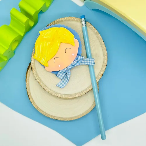 Vista 8 de Adorno hecho a mano para lápiz, adorno para bolígrafo, para niños y amantes de la escritura, aplique en goma eva. adorable adorno de niños