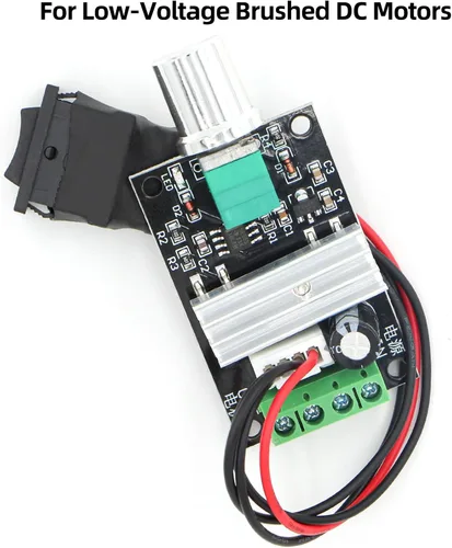 Vista 5 de RioRand Pequeño controlador de velocidad de motor PWM DC - para motores de engranajes de bajo voltaje de 6 V, 12 V, 24 V, 28 V, 3 A, 80 W