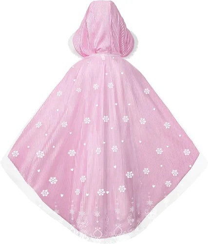 Vista 3 de Capa de princesa con capucha para niñas, capa con capucha para Navidad, Halloween, carnaval, fiesta de cosplay