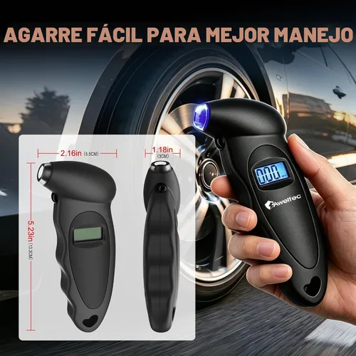 Vista 3 de Medidor digital de presión de neumáticos (negro (1PK), 1 paquete Negro (1 unidad)