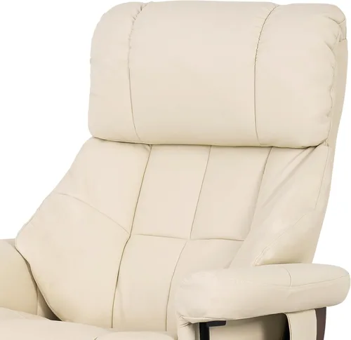 Vista 8 de MCombo Sillón reclinable manual giratorio con otomano, silla reclinable con masaje de vibración para espacios pequeños, sala de estar, oficina, piel