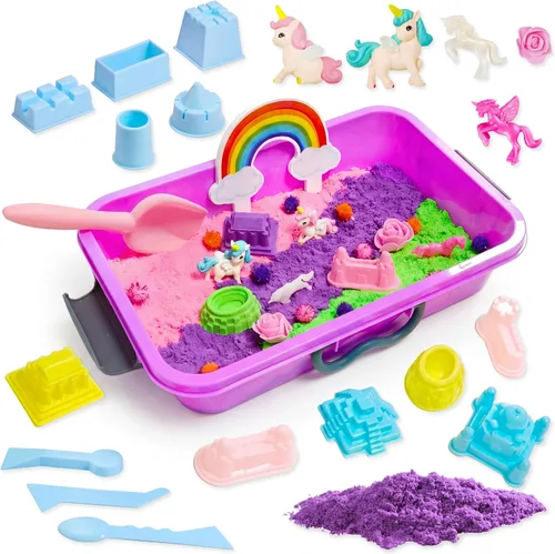 Vista 10 de AGENTLAN Axolotl - Cubo sensorial de ajolotl, juguetes sensoriales con arena de juego para niños y niñas, kit de arena de regalo para niños de 3, 4
