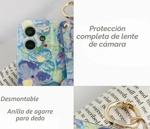 Vista 5 de Funda compatible con iPhone 11, bonita correa, margarita floral