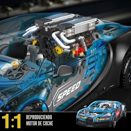 Vista 3 de Mould King 10131 W16 Juegos de Bloques de Construcción de Motor, Kit de Modelo de Motor V8 que Funciona, Construye tu Propio Motor Modelo STEM