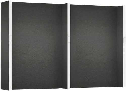 Vista 26 de EverPanel - Kit de pared modular de 7 x 7 pies, color azul oscuro SoundSorb con ribete negro, divisor de habitación, paneles de pared entrelazados