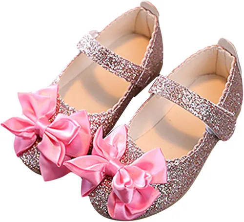 Vista 3 de Zapatos de dama de honor con purpurina para bailarina zapatos de vestir para niñas recién nacidas zapatos de vestir para niñas pequeñas