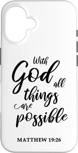 Vista 32 de Christian Message Faith Jesus Matthew 19:26 Case for iPhone 17