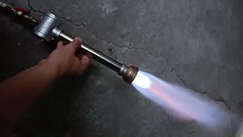 Vista 6 de Forja de gas propano portátil con puerta Solo quemador cuchillo que hace la herramienta para herrero Farrier
