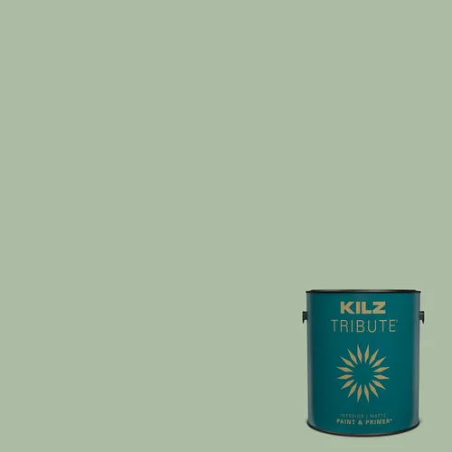 Vista 102 de KILZ TRIBUTE Pintura e Imprimación, Interior, Muestra de Color, Almost Aqua, 8 Onzas