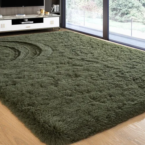 Vista 36 de Softlife Alfombra naranja para dormitorio, alfombra de felpa esponjosa para sala de estar para niñas, alfombra lanuda para niños, alfombra suave