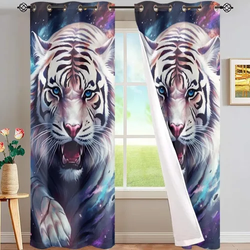 Vista 19 de ZFRXIGN Cortinas opacas para ventana de caballo azteca occidental, 63 pulgadas de largo, para cuarto de bebé, sala de estar, dormitorio, 2 paneles