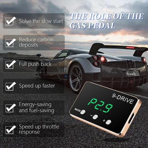 Vista 4 de Liiiyuan Controlador de respuesta del acelerador, acelerador electrónico inteligente de carreras 9 unidades 9 modos universal para Dodge Maserati