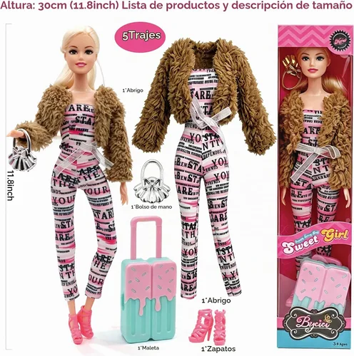 Vista 4 de Juego de 4 muñecas de moda de juguete americano de 11.5 pulgadas, muñecas de princesa para niñas de 6 a 12 años, juego de muñecas con accesorios