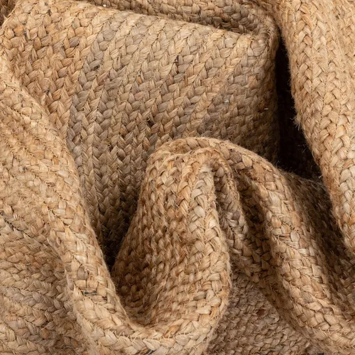 Vista 8 de Well Woven Brienne - Alfombra de yute trenzada a mano, color natural, 4 pies, redonda